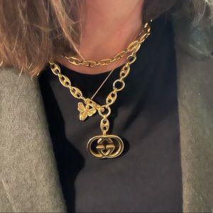 Gucci | Vintage Mariner Link Chain Gold Tone Logo Belt or Necklace